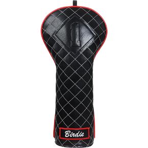 Golf Club Head Covers Diamond Grid, Golf Driver Headcover Fit Most Golf Clubs 3 Wood Headcover Hybrid Headcover with Rotatable Number Tag, Black/Red