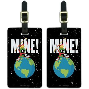 Looney Tunes Marvin The Martian Mine Luggage ID Tags Carry-On Cards - Set of 2