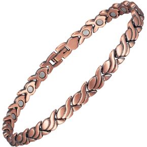 Copper Anklet for Women for Arthritis and Joints, Pure Copper Ankle Bracelet - Natural Magnetic Therapy Bracelet, 3500 Gauss Magnet(1 of Pack)