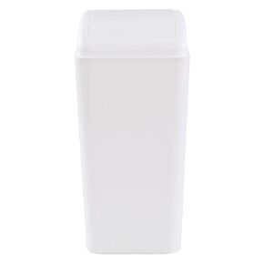 16 Liter Plastic Garbage Can, Waste Bin with Swing Lid (White)