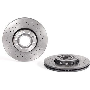 Brembo 09.5745.2X Xtra UV Coated vented drilled Front Brake Rotor AUDI/AUDI (FAW)/HONGQI/SEAT/SKODA/VW/VW (SVW) OE# JZW615301F