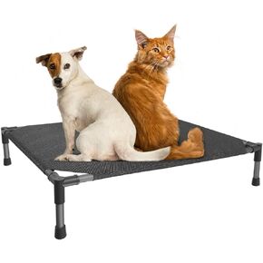 Elevated Dog Bed, Portable Raised Cooling Cots for Large Dogs, Breathable Mesh for Outdoor Camping Use with Skid-Resistant Feet