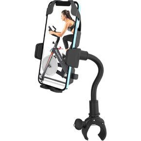Phone Holder Bike Mount for Peloton Treadmill - Universal Goosencek Holder Fit Spin Bike, Indoor Exercise Bicycle, Mic Stand, Scooter, Stroller, Wheelchair - Fit All 4-7" Cell Phones & iPhone