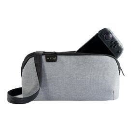 CRKD Gear Bag Protective Carry Case - Gaming Bag for Steam Deck/Oled/Playstation Portal/Nintendo Switch/Nitro Deck/Handheld Console Accessories (Charcoal Grey)