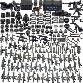 Swat Team Building Block Toys, Special Military Soldier Style Weapon Sets, Military Weapon Pack Accessories Kits Toys, Accessories Compatible with Major Mini Figure