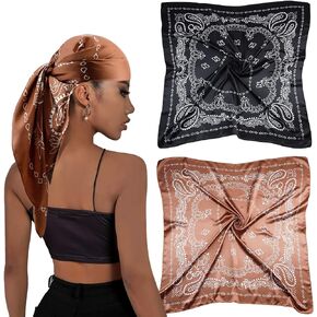 35" Head Scarf for Women, Silk Like Scarf for Women Hair, Large Bandana Square Satin Scarf, Scarf Wraps for Women