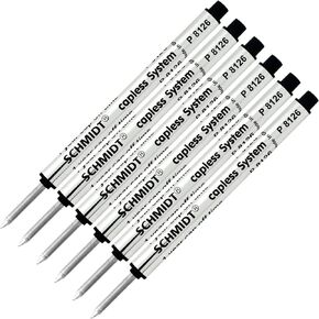 Retro 1951 Short Capless Rollerball Ink Refill Fine Tip, Schmidt P8126, P8126 Short Black, 6-Pack Schmidt Capless Roller Ball refills, fits Retro 51 Tornado Roller Ball Pens.