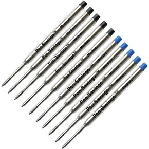 Pen Savings Ballpoint Pen Refills Compatible with Sheaffer Ballpoint Pens, K Style, 10 Pack, Medium Point, Smooth Writing, 1.0mm Tip (Black)