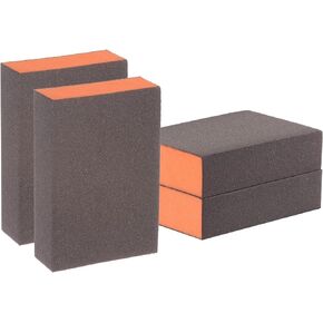 HARFINGTON 4pcs Sanding Sponge Blocks 120-180 Grits Wet/Dry Hand Sanding Sponges Sheet, 100x70x25mm Foam Sanding Block Pad for Polishing Kitchen Metal Wood Drywall Furniture