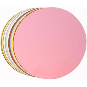 50 Sheets Cardstock Paper Circles 10" Circle Cutouts Paper 230gsm Thick Cardstock Assorted Color Circle Shaped Cut -for DIY Kids Craft Projects Bulletin Boards Supply Back to School (Multicolored)