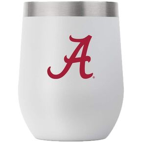 Gametime Sidekicks Alabama 12oz Gray Stemless Tumbler - Officially Licensed, 18/8 Stainless Steel, Double-walled, Vacuum-insulated, UV LED Printed Logos, Sweatless, Stays Hot/Cold -