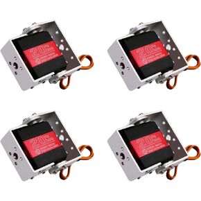 4Pcs RCmall RDS3218 20KG Dual Shaft U Mount RC Digital Servo - Robot Arm Servo - High Torque Full Metal Gear Servo with U Mounting Bracket for DIY Baja Car 1/8 1/10 Crawler (180 Degree