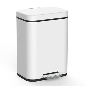 Bathroom Trash Can with Lid, 5 Liter – 1.32 Gallon Soft Close Lid Kitchen Trash Can - Removable Liner, Foot Pedal, Steel Construction, Anti-Slip Garbage Can – Small Trash Bin for Bedroom & Office
