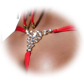 Sexy Crystal Pendant Waist Chain Thong Rhinestone Dollar Sign Chain Thong Rhinestone Thong Panties Festival Rave G String Jewelry for Women (Crystal-silver)