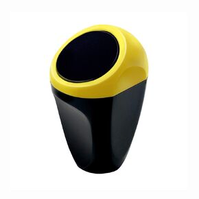 Car Trash Can, Mini Auto Garbage Can Automotive Waste Storage Storage Debris Barrels with Lid, Yellow, Cute Vehicle Trash Bins Common Use for Car, Home, Office, Bathroom, Kitchen, Living Room,etc