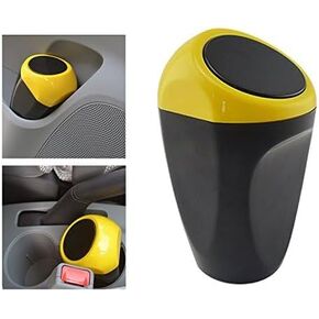 AmFor Mini Car Trash Can with Lid, Washable Silicone Material Fit in Side Door Cup Holder for Receipts, Gum Wrappers, Storage,Automotive Car, Home, Office, Kitchen, Dinning Room 2 Packs (Black)