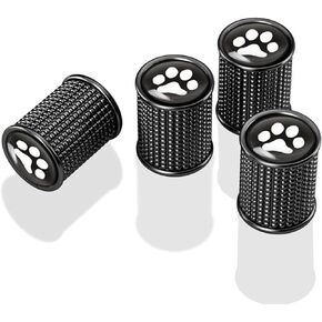 4Pcs Cartoon Metal Car Wheel Tire Valve Stem Cover Auto Valve Stem Caps Tire Valve Stem Caps with Bear Claw Air Valve Caps Suit for Most Car Truck SUV Wheel Accessories（Black）