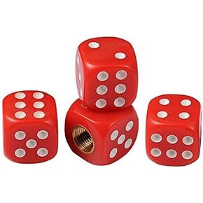 4pcs/Set Universal Vehicle Wheel Stem Tyre Air Valve Stem Caps Dice Shape Universal Stem Covers for Cars, SUVs, Bike, Trucks (Yellow)