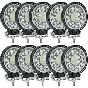 شريط إضاءة LED للشاحنة، وحدات إضاءة LED، مصابيح LED مستديرة للطرق الوعرة، 4 بوصة 99 وات، شعاع كومبو لبقع الفيضانات المستديرة 12 فولت - 30 فولت، مصابيح ضباب LED مقاومة للماء، ضوء عمل للقيادة ATV UTV SUV، قطعتان