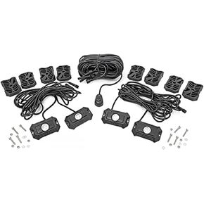 Rough Country Deluxe LED Rock Light Pods w/Mounting Kit | 4 Pods - 70980 , White