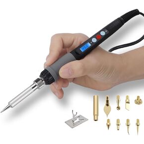 3D Printer Smoothing Tool Kit,3D Printing Modify Finishing Smoothing Solding Welding Iron Tool Cleaning Needle Soldering Iron with 8Pcs Brass Trimming