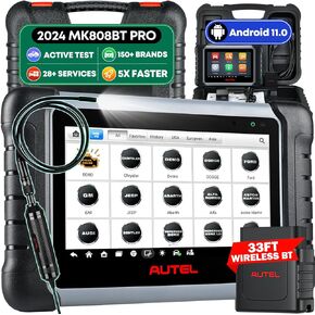 Autel MaxiCOM MK808BT PRO w/ $60 MV108S, Android 11, 2024 Full Bidirectional Scan Tool, Update of MK808BT MK808S MX808S MX808 MK808Z, 28+ Services, Active Test, All System, FCA AutoAuth, Work w/ BT506