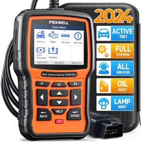 FOXWELL NT510 Elite fit for Porsche OBD2 Scanner Diagnostic Tool Full System Code Reader Scan Tool with Bi-directional Control Active Test All Service Oil EPB Brake Lamp Reset CKP Battery Registration