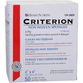 Criterion 4x4" Non-Woven Sponge- Rayon/Polyester Blend, 4-Ply, Sterile- 50/PK
