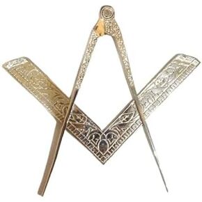 Masonic Lodge Ceremonial SILVER 6" LARGE Square and Compass For Bible CLASS A, Blue Lodge Holy Bible Square Compass Premium Look, Gift For Master Mason,Freemason and Lodge Brothers