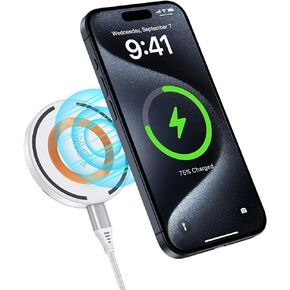 Samsung S24 Ultra Fast Magnetic Wireless Charger Stand for Samsung Galaxy S24/S23 FE/Z Flip5/S22/S21,iPhone 15 Pro Max Plus/14/13/12,Google Pixel 8/7a/6,15W Wireless Charger Pad Kickstand Phone Holder