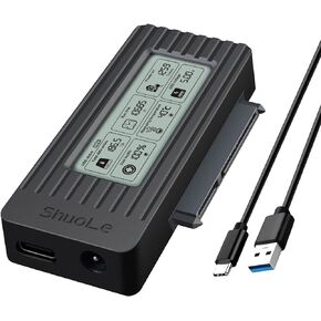 SATA to USB3.2/3.1/3.0 Cable 2.5inch Hard Drive Adapter Type c Hard Disk Converter for SSD/HDD Data Transfer with LCD Screen Display