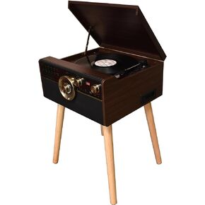 TechPlay Cyclops Complete High Power Stereo System, Turntable, Cassette/CD Player with Bluetooth Connection (Expresso)