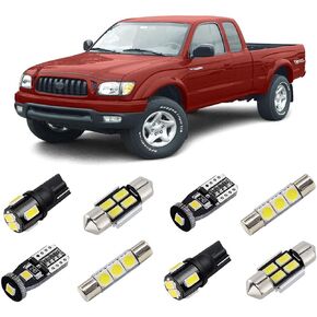 White LED Interior Light Kit for 1996-2004 Toyota Tacoma Super Bright 6000K Interior LED Bulbs Package + License Plate Lights and Install Tool