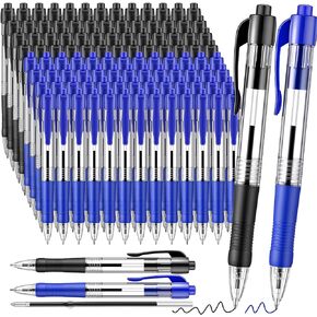 Fulmoon 100 Pcs Gel Ink Pens Retractable Ballpoint Medium Point 1.0 mm Ballpoint Smooth Writing Click Pens for Journal Writing Office Home(Black Ink)