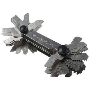 Stainless Steel Metric & Imperial & US Screw Gauge, Thread Pitch Gauge, SAE Whitworth 55 Degree & Metric 60 Degree & & US 60 Degree Multi-Purpose Measuring Tool for Industrial Measurement