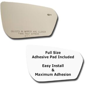 Mirror Glass + Full Size Adhesive Pad for 2018-2023 Chevrolet Equinox Passenger Side Replacement - Blind Spot (2018 2019 2020 2021 2022 2023 18 19 20 21 22 23)
