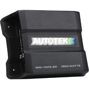 مضخم صوت Autotek MM-1525.2D متوسط ​​الماكينة بقدرة 1500 وات، مدمج قابل للتوصيل، مضخم صوت بقناتين