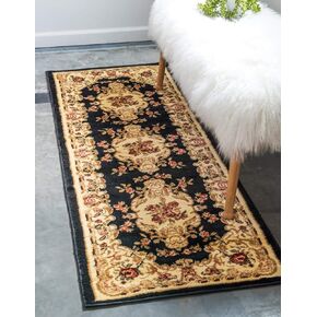 Unique Loom Versailles Collection Traditional Classic Medallion Motif Area Rug (8' 0 x 10' 0 Rectangular, Black/ Ivory)