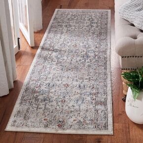 SAFAVIEH Oregon Collection Area Rug - 8' x 10', Light Blue & Ivory, Oriental Distressed Design, Non-Shedding & Easy Care, Ideal for High Traffic Areas in Living Room, Bedroom (ORE877M)