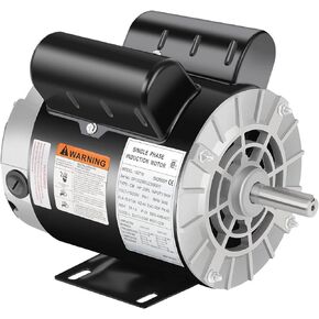 2 HP SPL Air Compressor Motor, Single Phase Electric Motor, 3450 RPM 115/230V, 56 Frame 5/8 Keyed Shaft 60 HZ