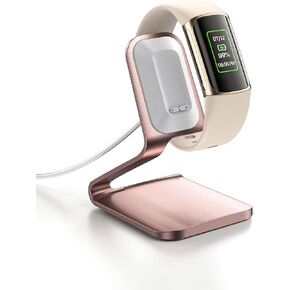 Intoval SmartWatch Charger for Fitbit Charge 6, Charge 5 and Luxe, Zinc Alloy Charging Station, Substitute for Fitbit Charge 6 Charger and Fitbit Charge 5 Charger, Integrated with 5ft Cable (Black)