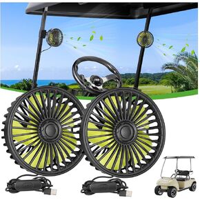 10L0L Golf Cart Fan Portable Fans USB Powered for EZGO Club Car Yamaha, 3 Speeds Strong Airflow Mini Fan 360°Rotation, Quiet Personal Cooling Fan for Outdoor Travel Camping