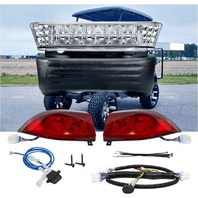 Golf Cart LED Light Kit with LED Head Lights & LED Tail Lights Fit for Club Car Precedent 2004-Up Golf Carts