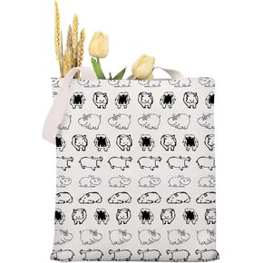 MAOFAED Simple Style Hippo Print Tote Bag For Shopping Travel Office Hippo Lover Gift Hippo Gift