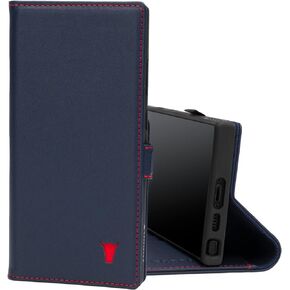 TORRO Case Compatible with Samsung Galaxy S23 Ultra 5G – Premium Leather Wallet Case with Kickstand and Card Slots (Black)