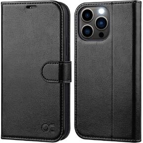 OCASE Compatible with iPhone 13 Pro Max Wallet Case, PU Leather Flip Folio Case with Card Holders RFID Blocking Stand [Shockproof TPU Inner Shell] Phone Cover 6.7 Inch 2021 (Black)
