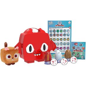 UCC Distributing PET Simulator Series 2 – Exclusive Red Dragon Collector Bundle - Mystery Case w/ 8 Items - Plush & Figure Toys for Kids & Adults -Includes DLC Codes