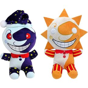 Sundrop and Moondrop Plush, Security Breach Plushies, Clown Figure Cartoon Plush, Sun and Moon Plush Gifts for Children and Christmas (2PCS)