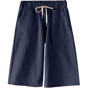 شورت برمودا نسائي كاجوال برباط من القطن من COWOKA بخصر مطاطي مريح للشاطئ in Kuwait