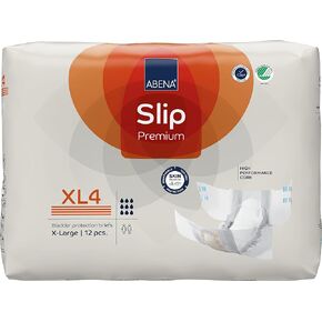 Abena Slip Premium Incontinence Briefs, Level 4, (Small to Extra Large Sizes), Extra Large, 48 Count